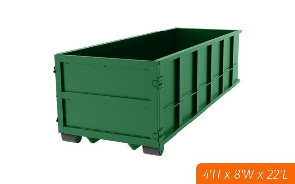 additional pickups can be requested during the rental period for 20-yard dumpsters